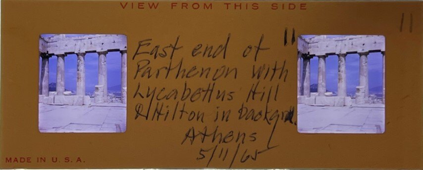 East end of Parthenon and Lycabettus view 11 May 1965, Athens - Realist, Greece.jpg