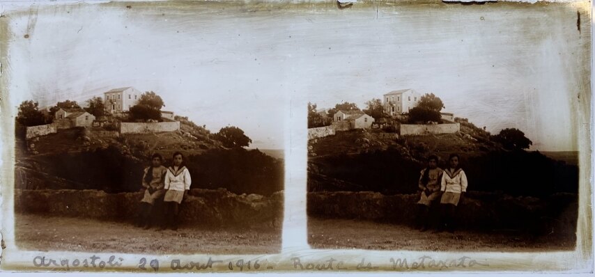Argostili, 29 Aug 1916, Route to Metaxata, Greece, Pesonal Glass