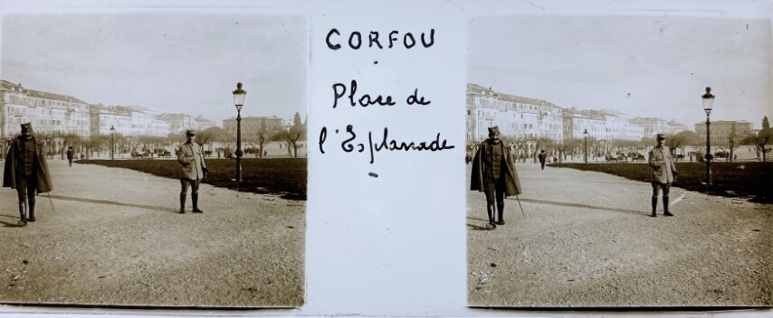 Corfu, Main Square, Military people, Greece, Personal Glass