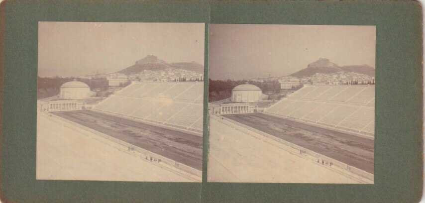 View of the Panathinakion stadium from the stands, Athens, Greece, 1920, Personal