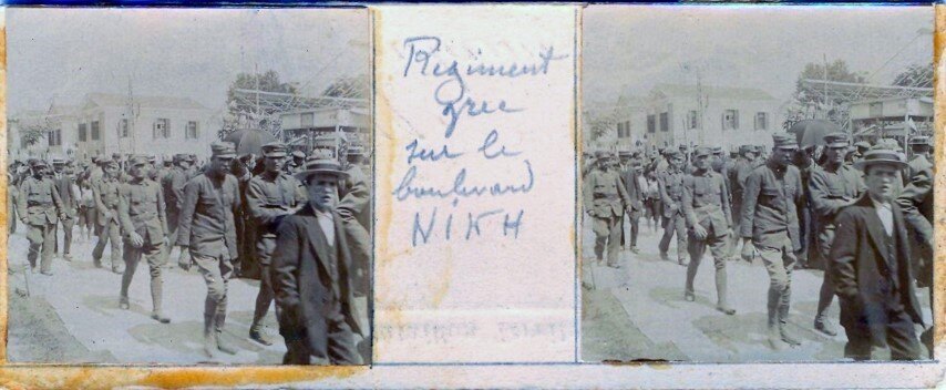 Russian troops arraving at Thessaloniki 8, Greece 30.06.1916