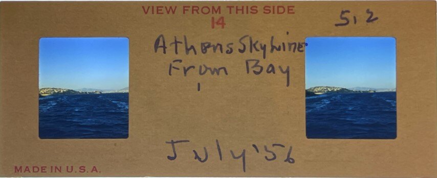 Athens skyline from sea, Greece, 1956, Personal Realist