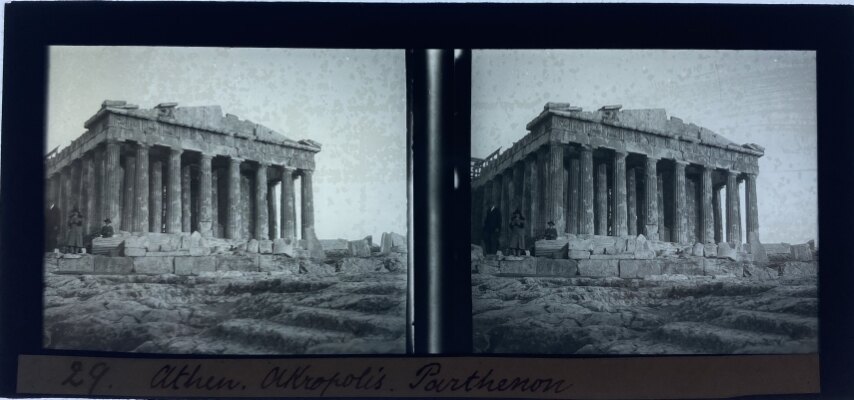 Woman with hat at the Acropolis, 1910, Greece