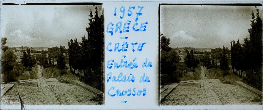 Entrance to the palace of Knosos, Crete, Greece, 1957