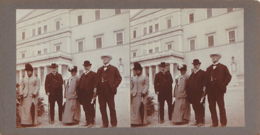 Vistitors infornt of the Royal Palace, Athens, Greece, 1920, Personal