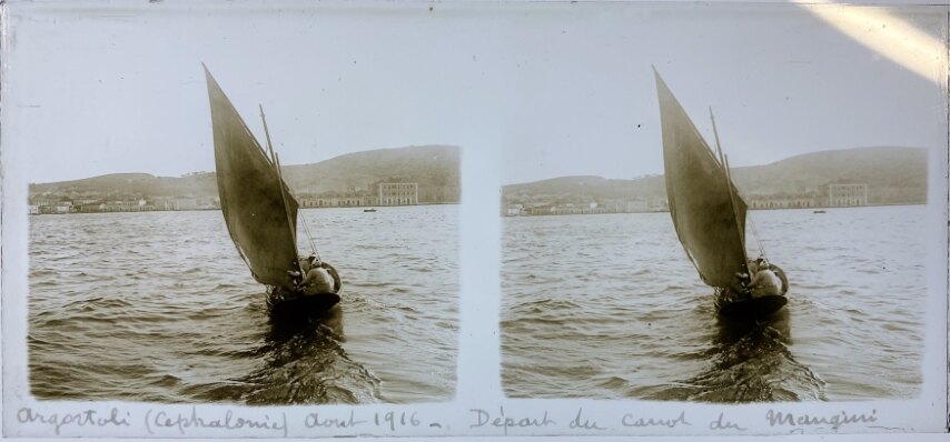 Argostili, 29 Aug 1916, boat ride, Greece, Pesonal Glass