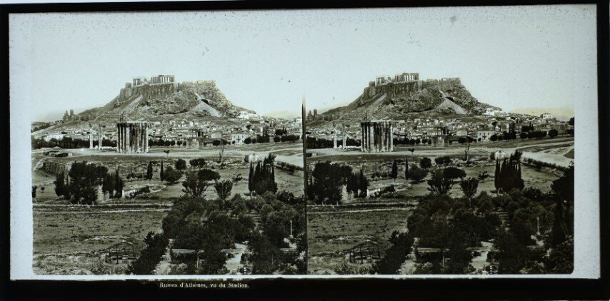 The Zeus Temple, Adrian Arch and Acropolis, Greece, 1870