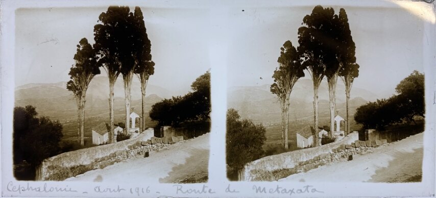 Argostili, 29 Aug 1916, Route to Metaxata 3, Greece, Pesonal Glass