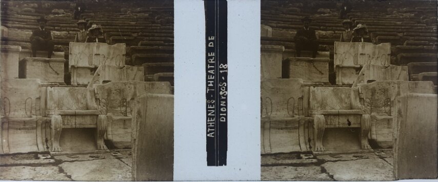 Main seat at Dionysos Theatre Athens, Greece, Glass - 1918