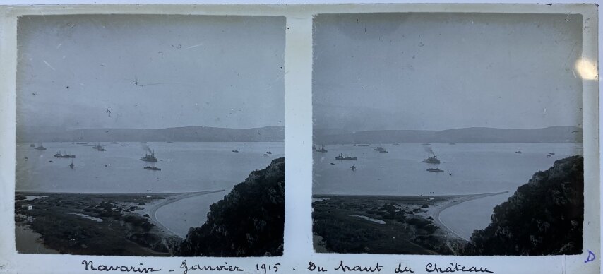 Navarino, view from Paleokastro, January 1915, Greece