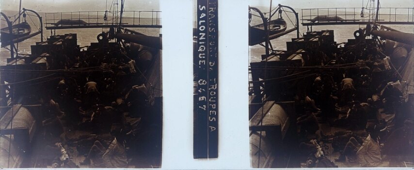 Thessaloniki, transporting troops, Greece, Glass - 1918