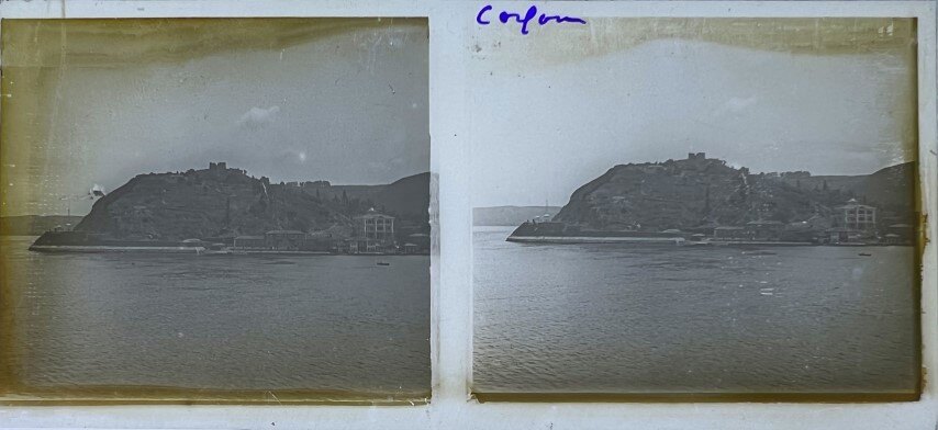 The castle of Corfu from far, 1930, Greece