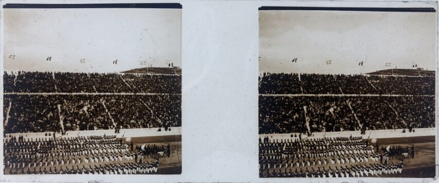 Olympic Games of 1906 at Kalimarmaro Stadium, Athens, Greece, Glass - 1918
