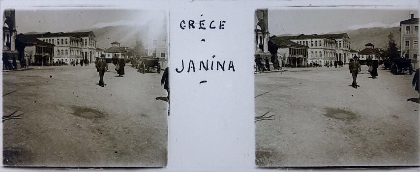 Ioannina main street view, Greece, Glass - 1918