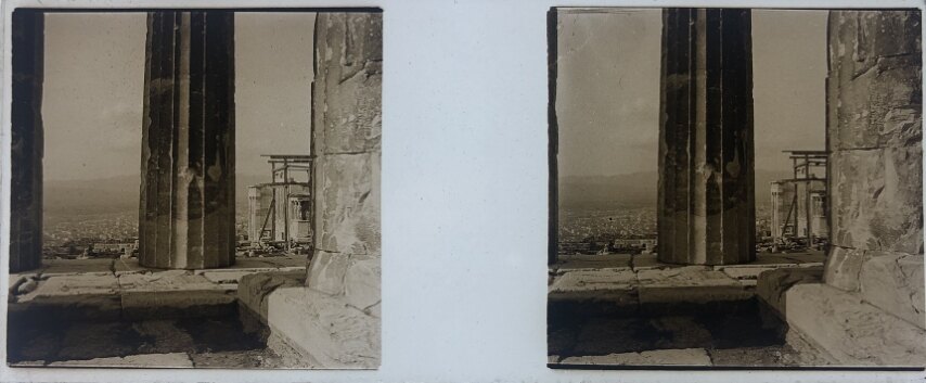 View of Athnes city from Parthenon, Greece, Glass - 1918