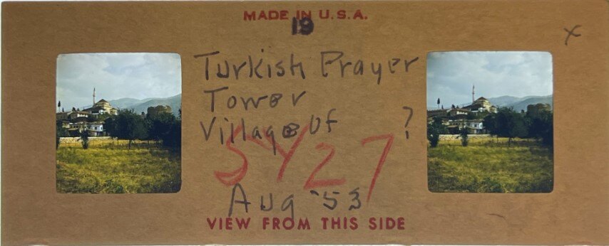Turkish tower at Greek village, Greece, 1953, Personal Realist