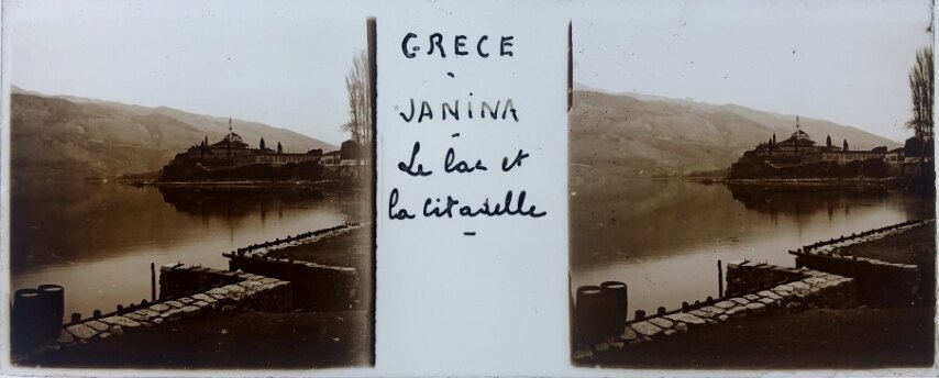Ioannina Lake view, Greece, Glass - 1918