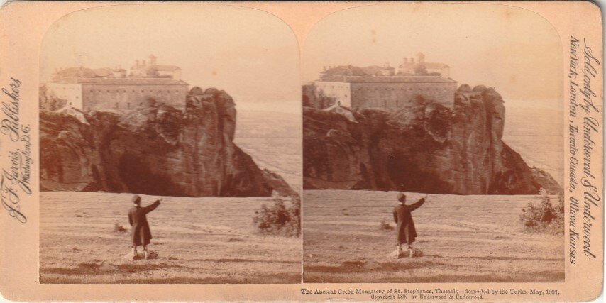The ancient Greek monastery of St. Stephanos, Thessaly - despoiled by the Tyrks, May, 1897, Greece