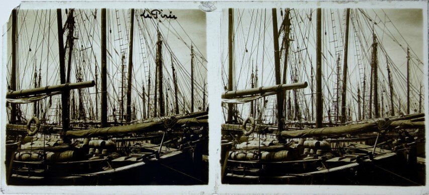 Sail boats parked at Piraeus port, 1930, Greece
