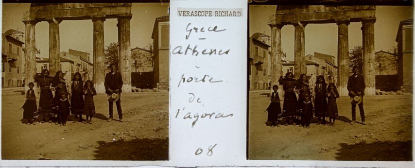 Loclas in front of Agora, Athens, Greece, 1920