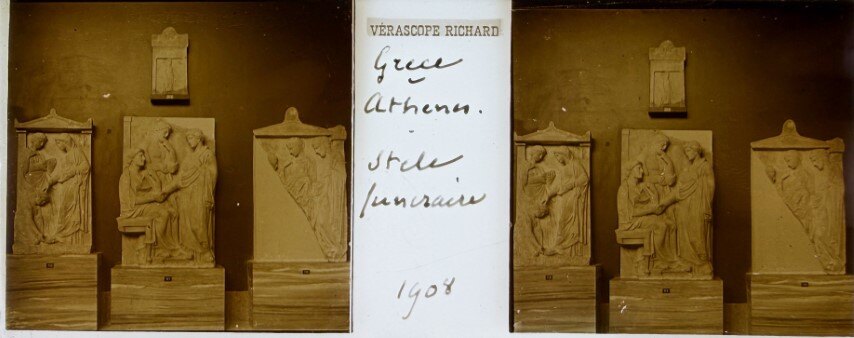 Inside the Acropolis museum, Athens, Greece, 1920