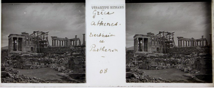Acropolis restoration view, Athens, Greece, 1920