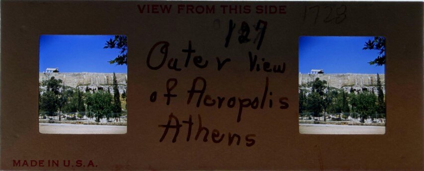 Acropolis from Aeropagitou, Athens, Greece, Realist 1952