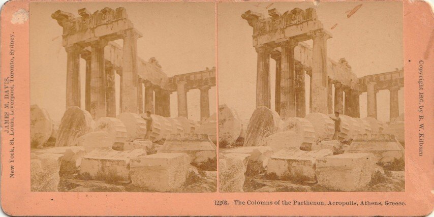The colomns of the Parthenon, Acropolis, Athens, Greece. 1897 Kilburn
