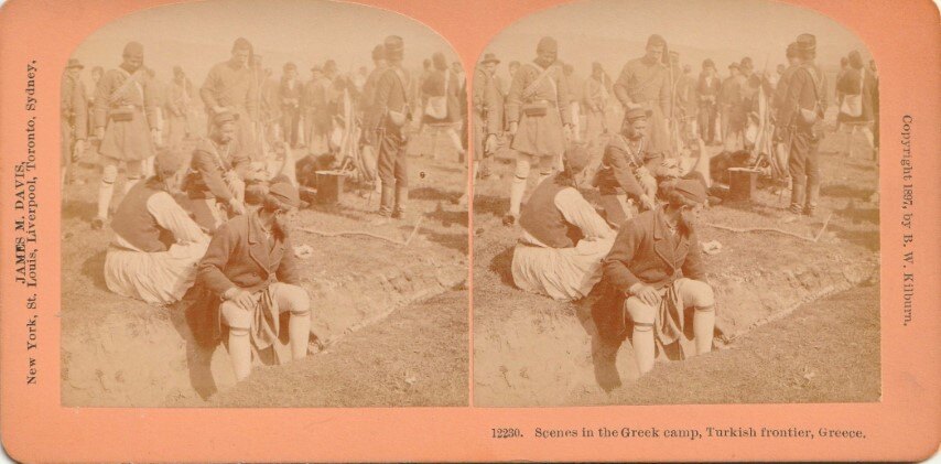 Scenes in the Greek camp, Turkish forntier, Greece. 1897 Kilburn