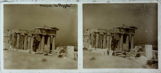 Visitor taking selfie at Parthenon, 1930, Athens, Greece Greece 1930