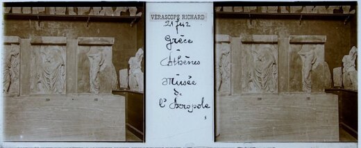 Parts of frieze at the old Acropolis Museum, 1930, Greece Greece 1930