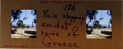 Shopping near Zeus temple, Athens, Greece, Realist 1952 Greece 1952