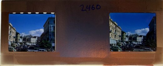 Stadiou street traffic, Athens, Greece, Realist 1952 Greece 1952